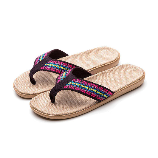 Pantuflas de Lino para el Hogar con Suela Antideslizante - Image 4