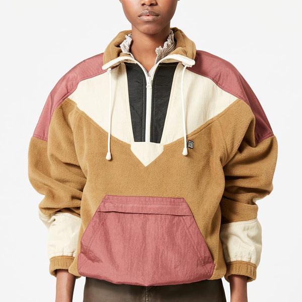 Sudadera Polar de Mujer con Cierre y Contraste de Colores