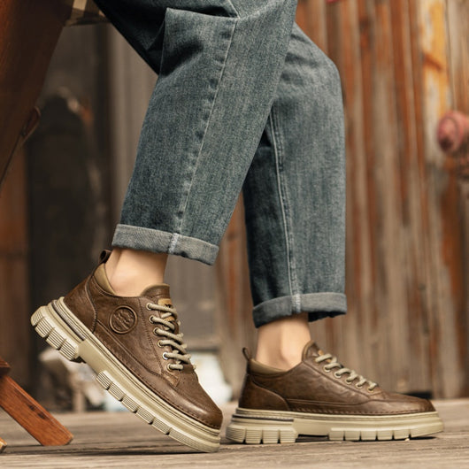 Botas de Trabajo Estilo Británico con Plataforma en Cuero Genuino - Image 4