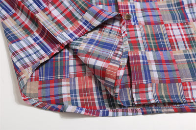 Camisa Cuadros Suelta Manga Corta para Hombre - Image 8