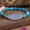 Pulsera de Cristal Azul Natural con Disco para Mujer