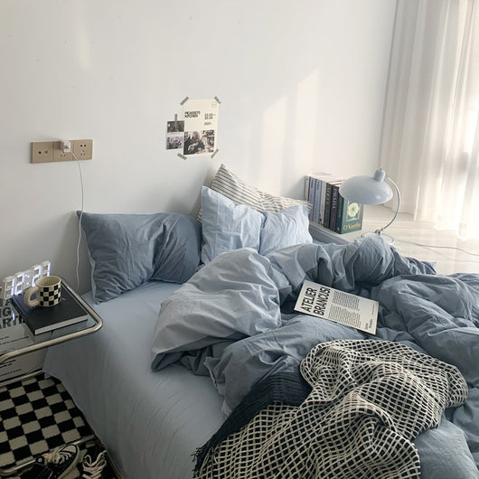 Juego de Sábanas Estampadas Lavado Suave de Cuatro Piezas - Image 23
