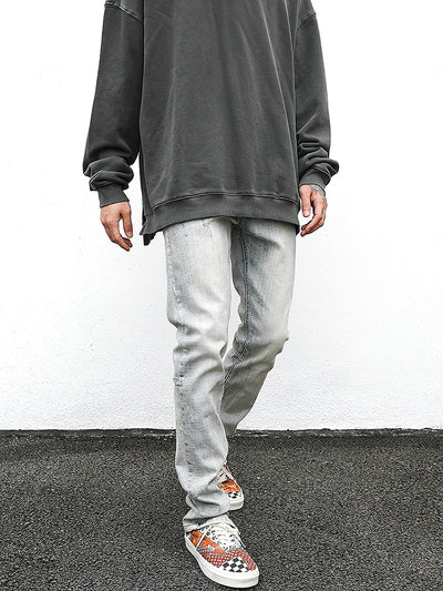 Jeans Slim Fit Desgastados con Efecto Vintage Amarillento - Image 7