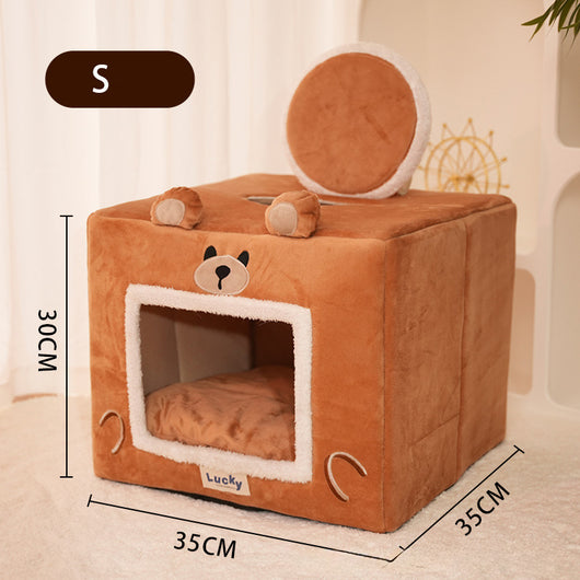 Casa Cama Térmica para Mascotas - Cueva Acogedora Lavable - Image 3