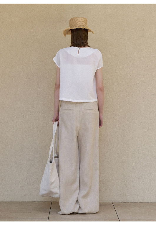 Pantalón Recto Largo Minimalista con Bolsillos Dobles para Mujer - Image 12