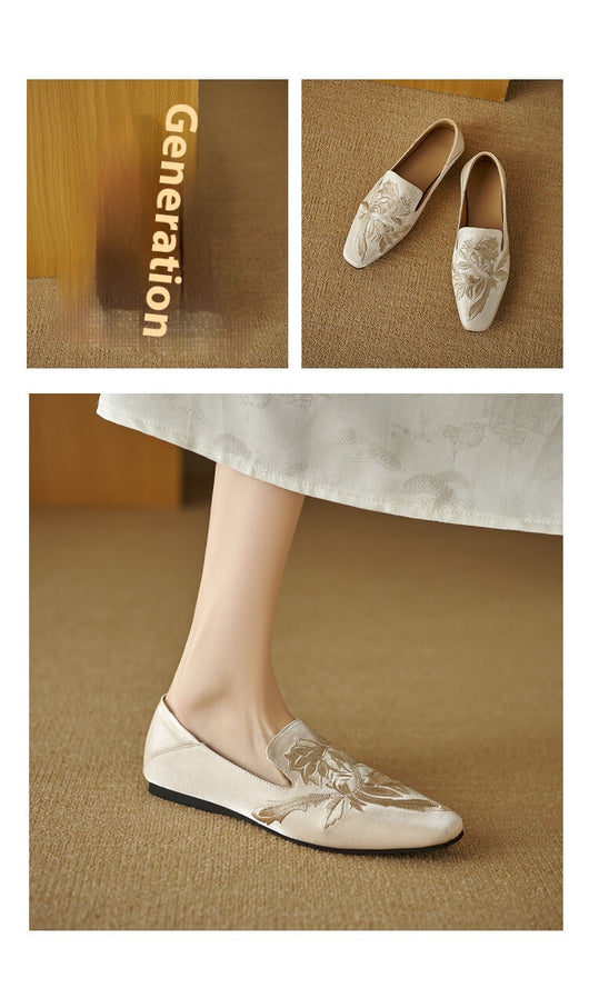 Zapatos Planos Bordados de Corte Bajo con Suela Suave para Mujer - Image 10