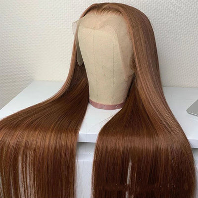 Peluca de Cabello Humano Color Castaño Natural