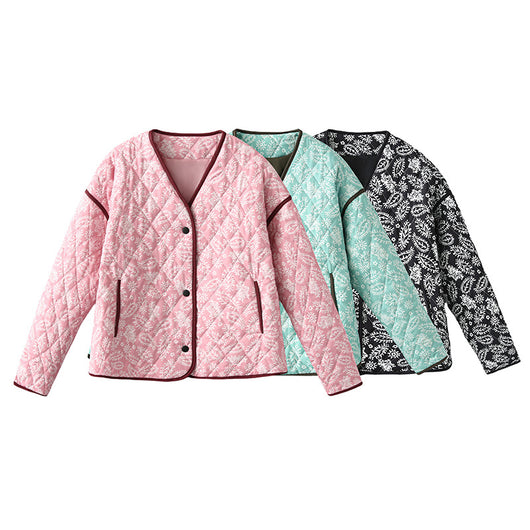 Chaqueta Casual para Mujer con Estampado y Escote en V - Estilo Europeo - Image 2