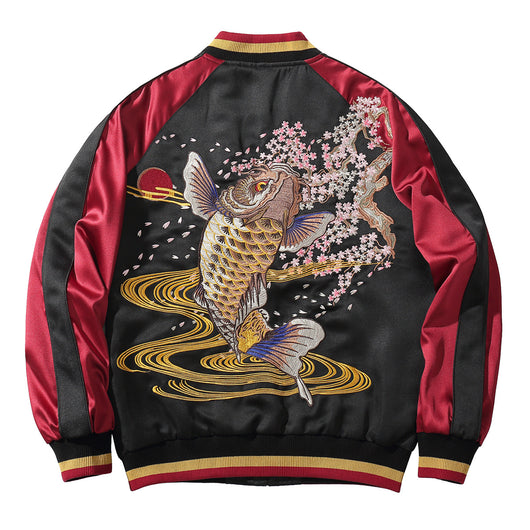 Chaqueta de Algodón para Hombre con Bordado de Koi - Image 5
