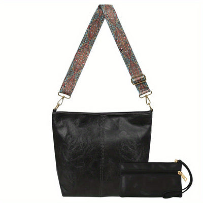 Bolso Mensajero Retro de Gran Capacidad con Correa Ancha - Image 6