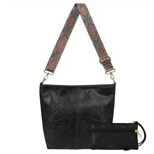 Bolso Mensajero Retro de Gran Capacidad con Correa Ancha - Image 6