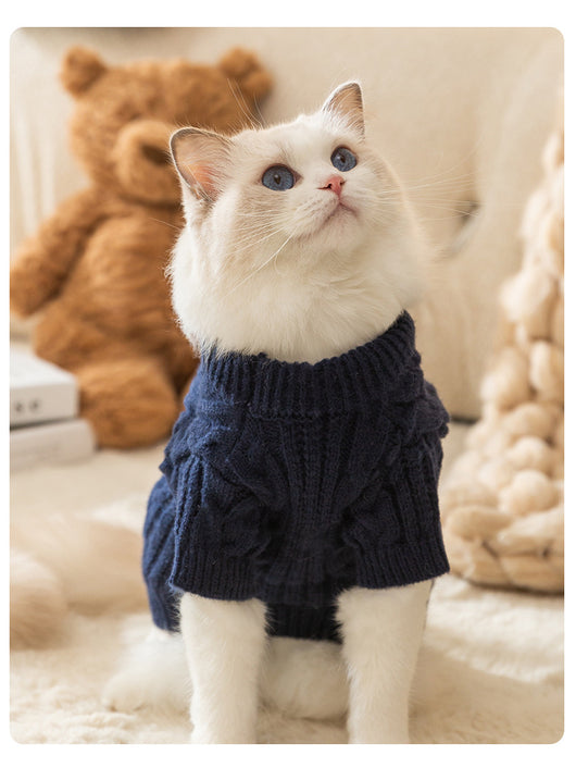 Suéter Cálido para Gatos y Mascotas - Diseño Liso Antibolitas - Image 19