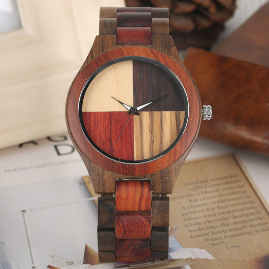 Reloj de Cuarzo Bambú y Madera con Diseño Multicolor - Image 7