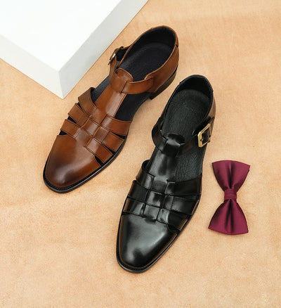 Zapatos Hombre Cuero Genuino Estilo Retro Negocios Verano Transpirables - Image 18