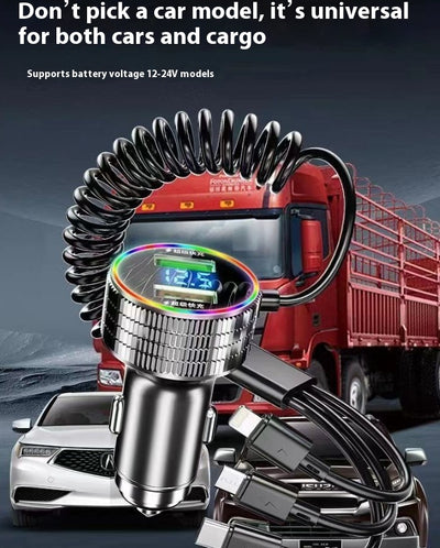 Cargador Rápido para Auto con Luz LED y Cable 3 en 1 - Image 6