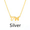 Butterfly pendant letter necklace Plateado V