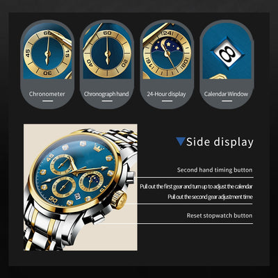 Reloj de Cuarzo Multifuncional para Hombre en Acero Inoxidable - Image 13