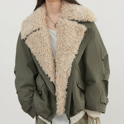 Chaqueta Retro con Cuello de Piel para Mujer - Image 6