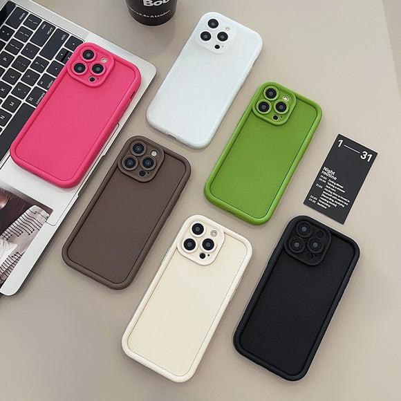 Funda Silicona Integral de Color Sólido para Teléfono