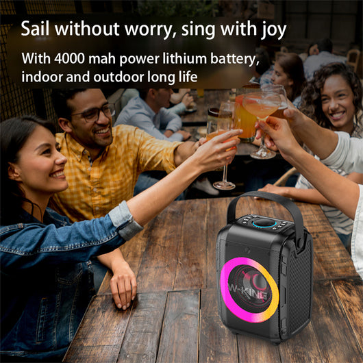 Parlante Bluetooth Portátil con Luz LED Circular y Sonido de Rango Completo - Image 5