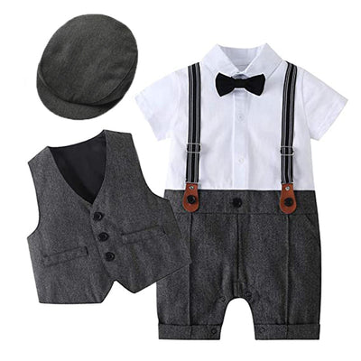 Conjunto Elegante para Niño: Jumpsuit, Chaleco y Gorra - Image 4