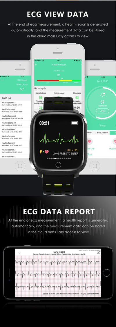 Reloj Inteligente F16 con Monitor ECG, Presión Arterial y Frecuencia Cardíaca - Image 21