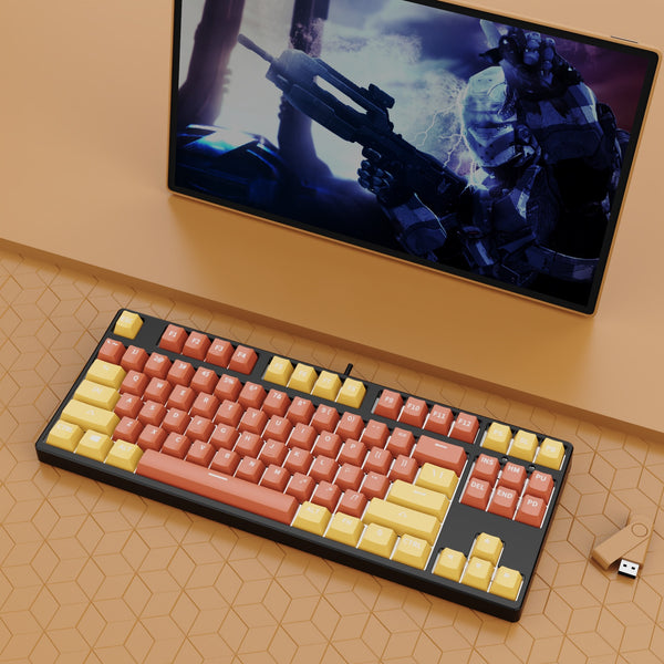 Teclado Mecánico Gaming 87 Teclas Hot Swap Intercambiable Dual Color