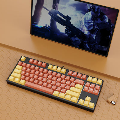 Teclado Mecánico Gaming 87 Teclas Hot Swap Intercambiable Dual Color