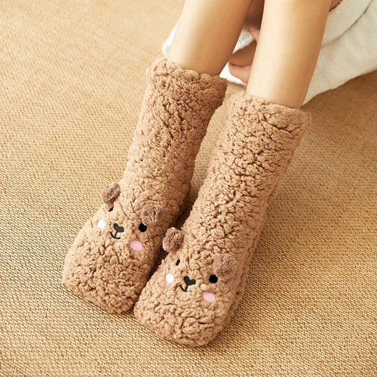 Calcetines Fuzzy Térmicos para Mujer - Pantuflas Cálidas de Microfibra Suave