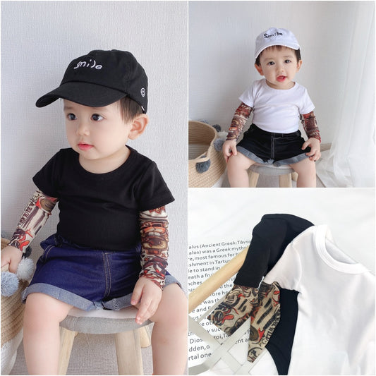 Playera de Manga Larga para Niño con Tatuaje Floral en Brazo