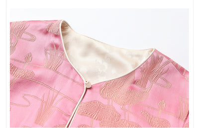 Blusa Retro Estilo Chino con Bordado de Cuentas en Seda Mulberry - Image 18