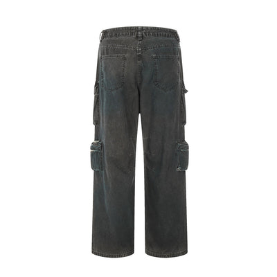 Jeans de Trabajo Personalizados con Múltiples Bolsillos y Cinturón Ajustable Estilo Europeo - Image 8