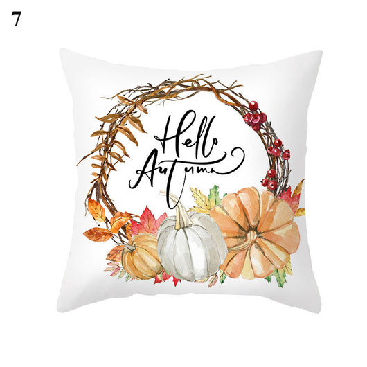 Funda de Almohada Estampado Arce y Calabaza Thanksgiving con Tela Melocotón - Image 19