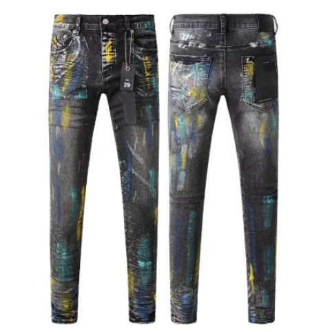 Jeans Retro Americano Hip-hop Color Liso Diseño Urbano