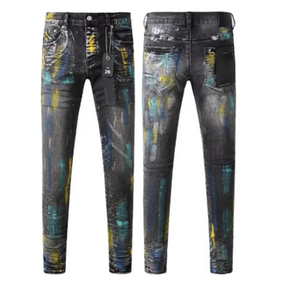 Jeans Retro Americano Hip-hop Color Liso Diseño Urbano