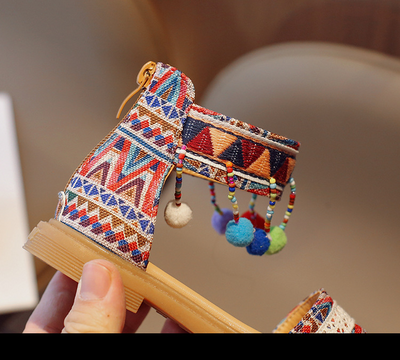 Sandalias de Vacaciones Étnicas y Estilo Internacional para Niñas - Image 35
