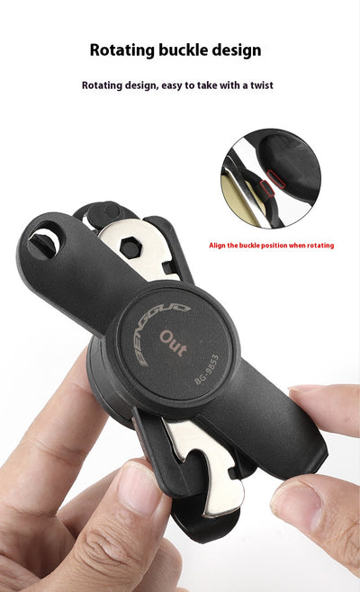 Kit de Herramientas Multiusos para Bicicleta con Llave Ajustable y Reparador de Llantas - Image 16