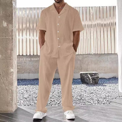 Conjunto Casual Ejecutivo: Camisa de Manga Corta y Pantalón para Hombre - Image 8