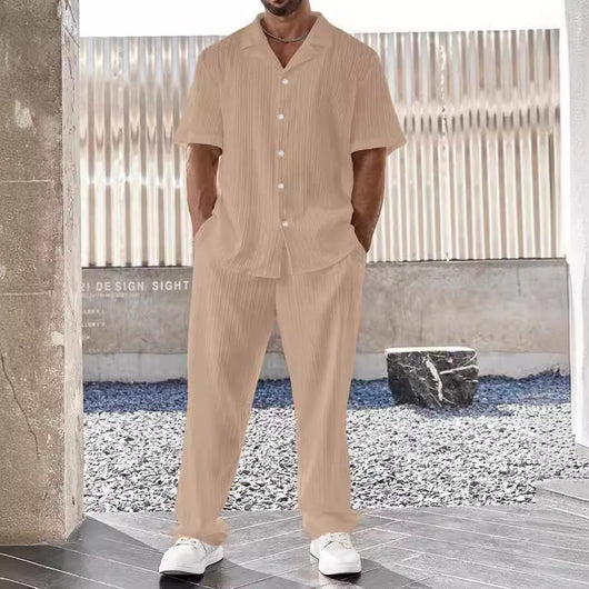 Conjunto Casual Ejecutivo: Camisa de Manga Corta y Pantalón para Hombre - Image 8