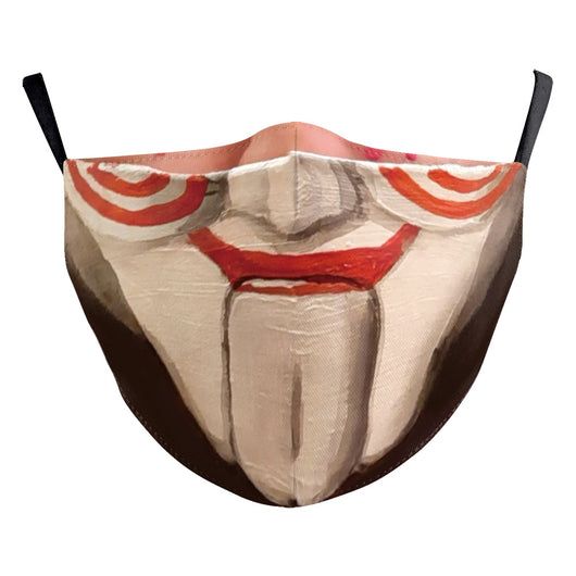 Halloween funny face mask with a digital print of a nose and two large buck teeth, featuring black ear loops. - Image 7