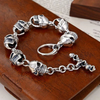 Pulsera de Plata 925 con Calavera de 12mm para Hombre - Image 6