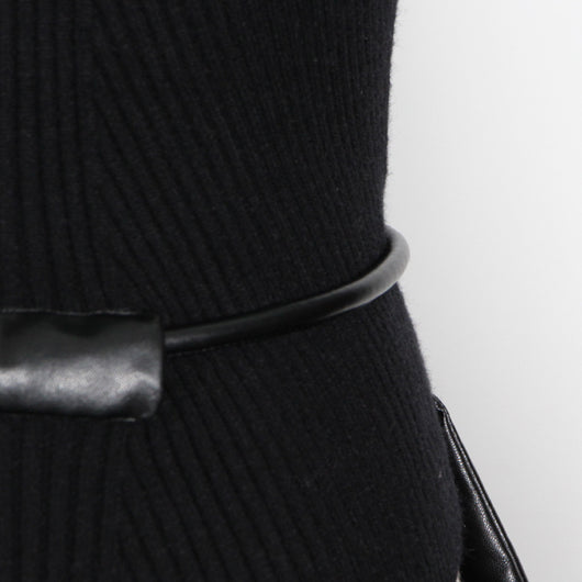 Suéter de Cuero con Costuras en Contraste para Mujer - Image 20