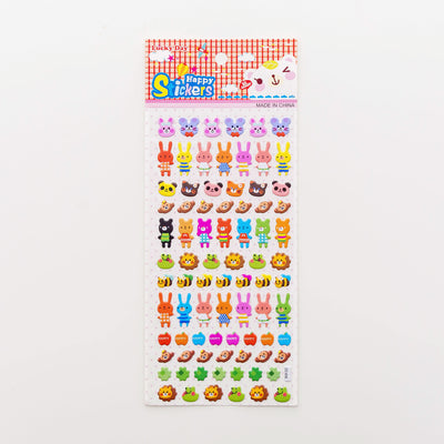 Sheet of colorful puffy alphabet stickers with cute cartoon animals, food, and objects for decoration. - Image 17