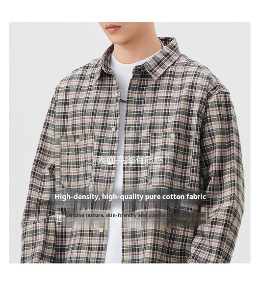Camisa Cuadriculada Premium Versátil - Manga Larga Multifuncional - Image 12