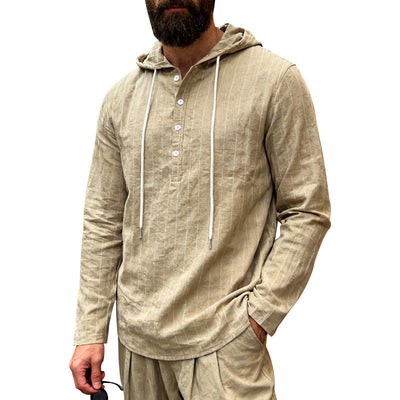 Camisa Hoodie Suelta Casual de Manga Larga para Hombre - Image 9