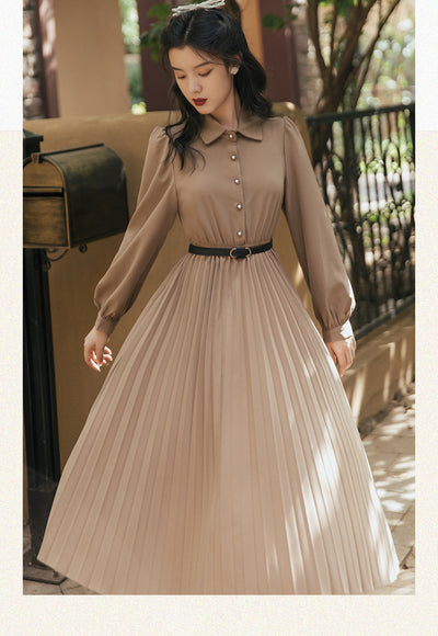 Vestido Retro Vintage con Chaleco Desmontable y Falda Plisada - Image 2