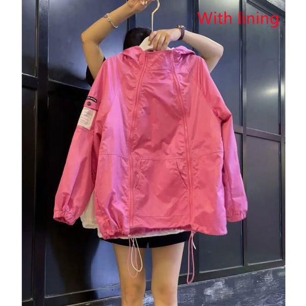Chaqueta Protección Solar Estilo Japonés Mujer - Cortavientos Casual Ultraligero