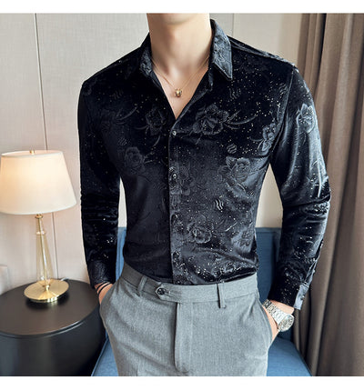 Ropa Elegante en Terciopelo Dorado para Hombre Talla Grande - Image 14