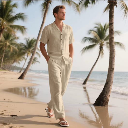 Conjunto de Playa: Polo Casual con Botones y Shorts Cómodos - Image 14