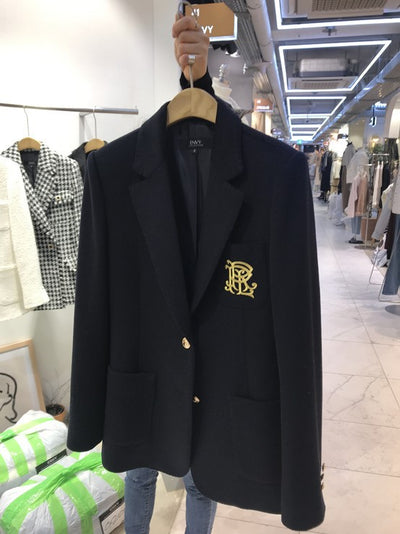 Blazer Negro Ejecutivo Estilo Coreano para Mujer - Image 3